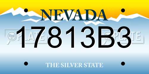 17813B3 Nevada License Plate
