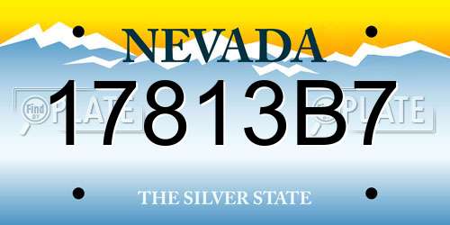 17813B7 Nevada License Plate