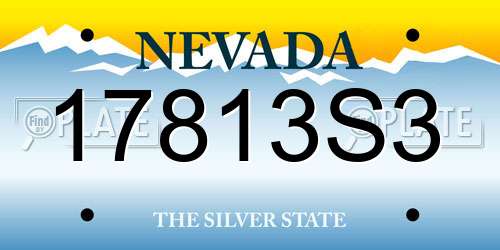 17813S3 Nevada License Plate