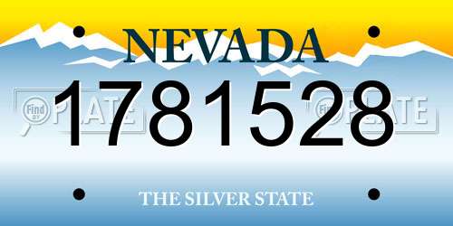 1781528 Nevada License Plate