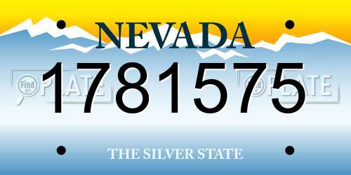 1781575 Nevada License Plate