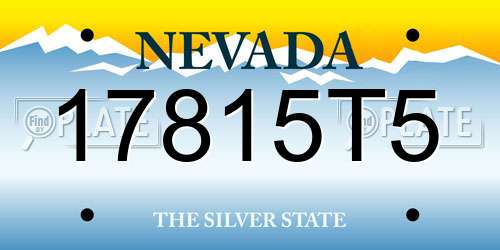 17815T5 Nevada License Plate