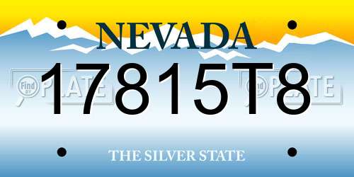 17815T8 Nevada License Plate