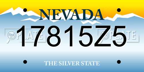 17815Z5 Nevada License Plate