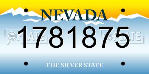 1781875 Nevada License Plate