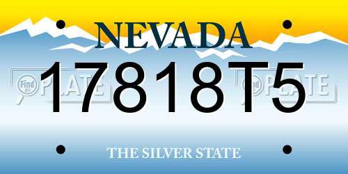 17818T5 Nevada License Plate