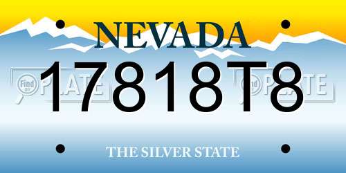 17818T8 Nevada License Plate