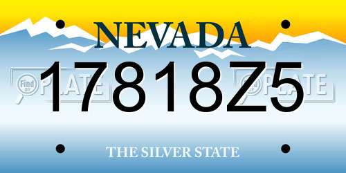 17818Z5 Nevada License Plate