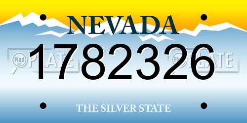 1782326 Nevada License Plate