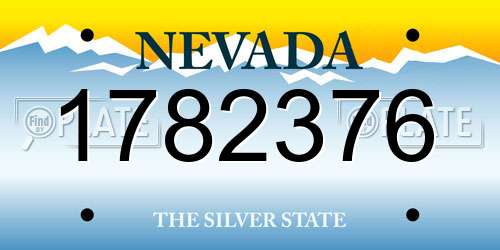 1782376 Nevada License Plate