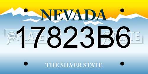 17823B6 Nevada License Plate