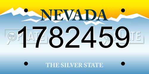 1782459 Nevada License Plate