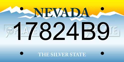 17824B9 Nevada License Plate