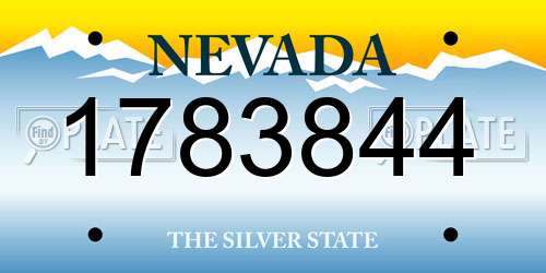 1783844 Nevada License Plate
