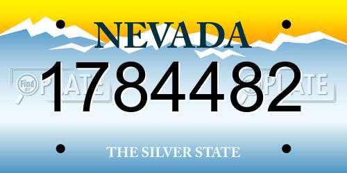 1784482 Nevada License Plate