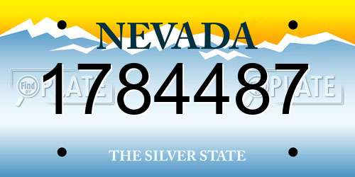 1784487 Nevada License Plate