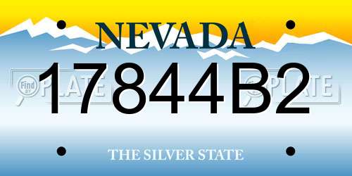 17844B2 Nevada License Plate