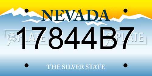 17844B7 Nevada License Plate