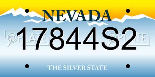 17844S2 Nevada License Plate