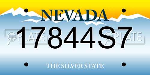 17844S7 Nevada License Plate