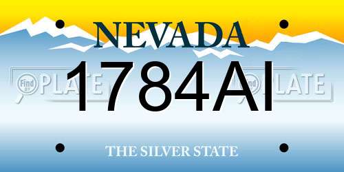 1784AI Nevada License Plate