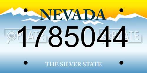1785044 Nevada License Plate