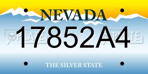 17852A4 Nevada License Plate
