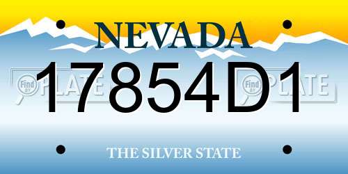 17854D1 Nevada License Plate