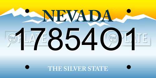17854O1 Nevada License Plate