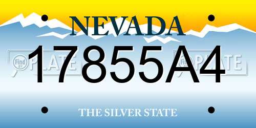 17855A4 Nevada License Plate