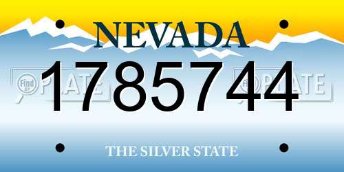1785744 Nevada License Plate