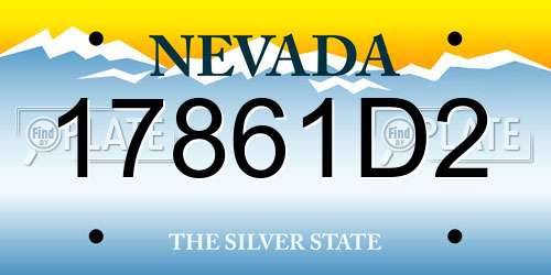17861D2 Nevada License Plate