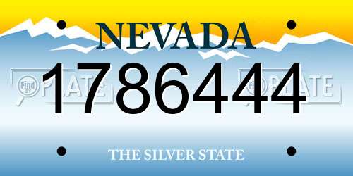 1786444 Nevada License Plate