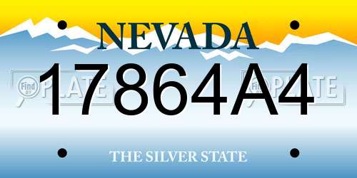 17864A4 Nevada License Plate