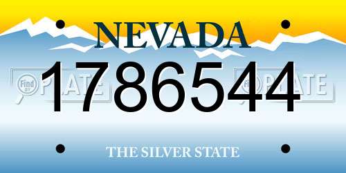 1786544 Nevada License Plate