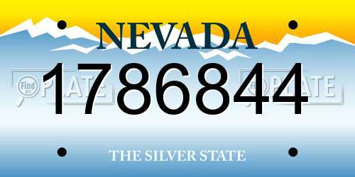 1786844 Nevada License Plate