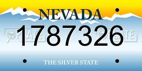 1787326 Nevada License Plate