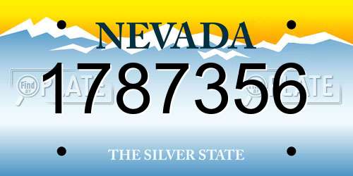 1787356 Nevada License Plate