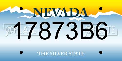 17873B6 Nevada License Plate
