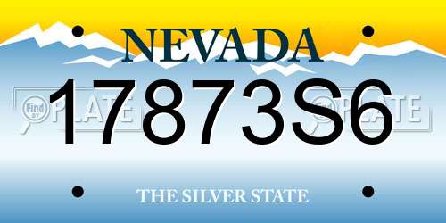 17873S6 Nevada License Plate