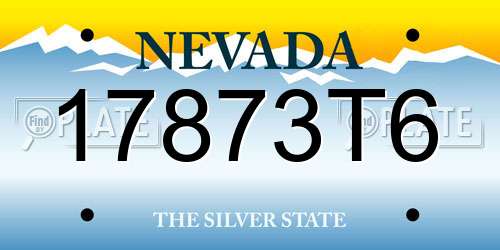 17873T6 Nevada License Plate