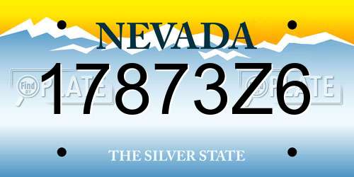 17873Z6 Nevada License Plate