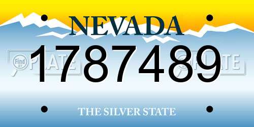 1787489 Nevada License Plate