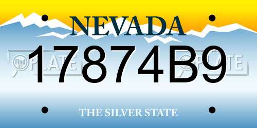 17874B9 Nevada License Plate