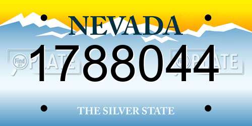 1788044 Nevada License Plate