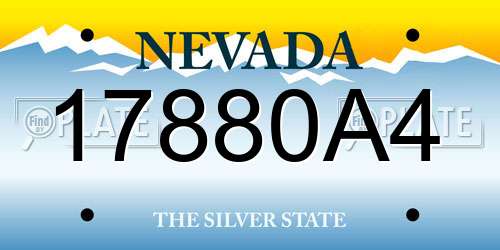 17880A4 Nevada License Plate