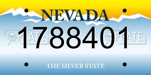 1788401 Nevada License Plate