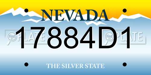17884D1 Nevada License Plate