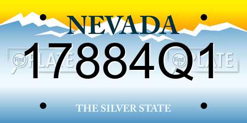 17884Q1 Nevada License Plate