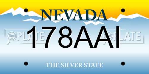 178AAI Nevada License Plate